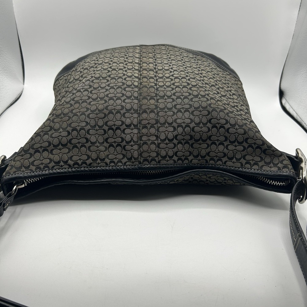 Vintage Y2K Coach F10416 Signature Convertible Duffle Crossbody Bag Gray Black - Picture 10 of 16